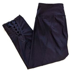 VOGO Purple Athletic Leggings Ankle Braid Detail Cropped Activewear Gym Yoga M